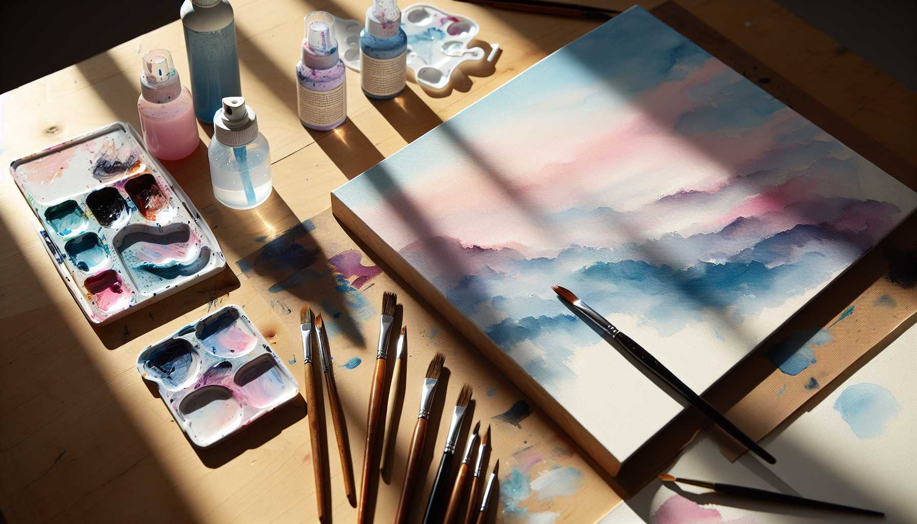 Techniken für Acryl-Lavierung: Aquarelleffekte mit Acrylfarben nachahmen