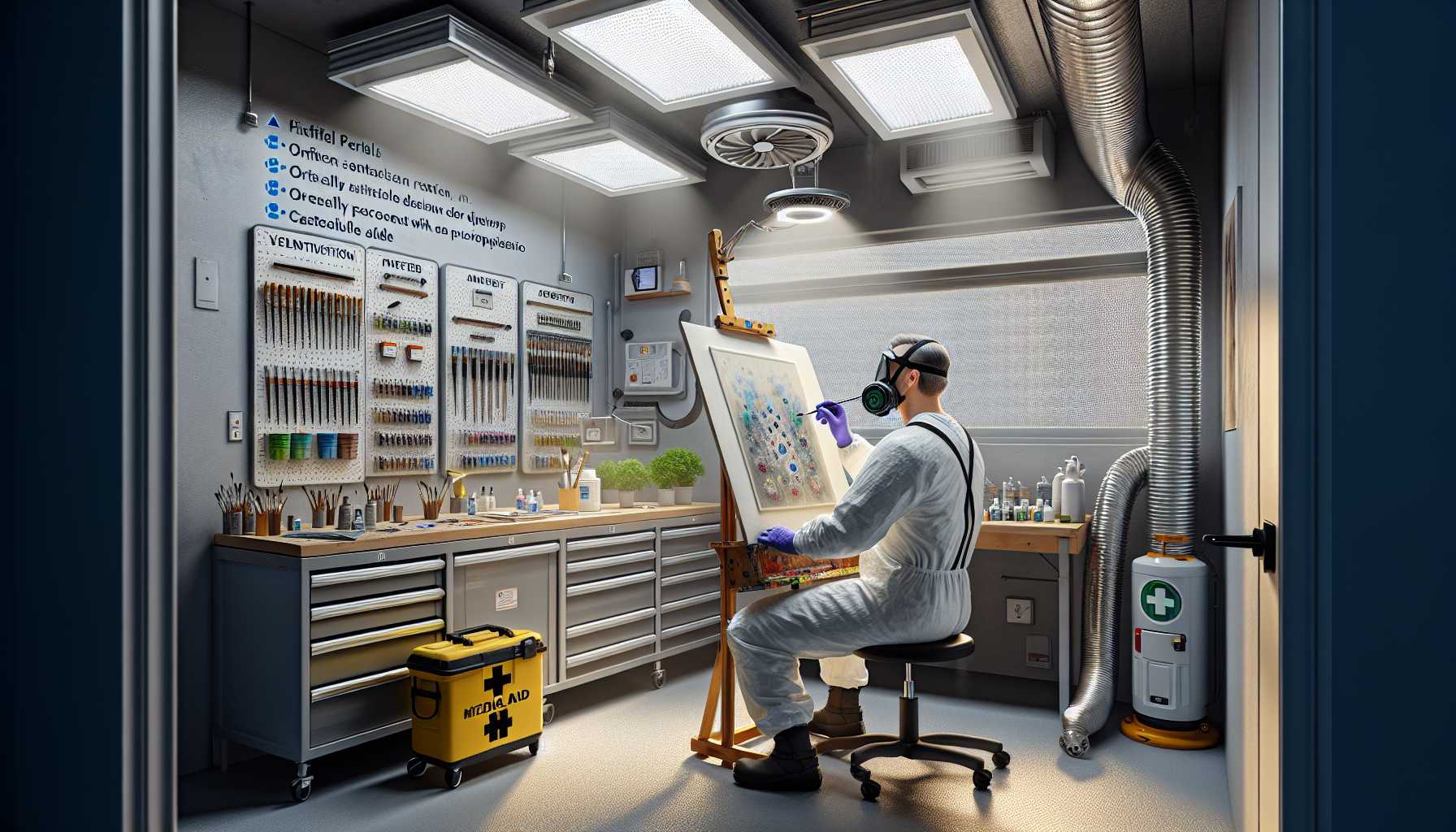 Farbsicherheit im Atelier: Lüftung und Schutzausrüstung für Künstler