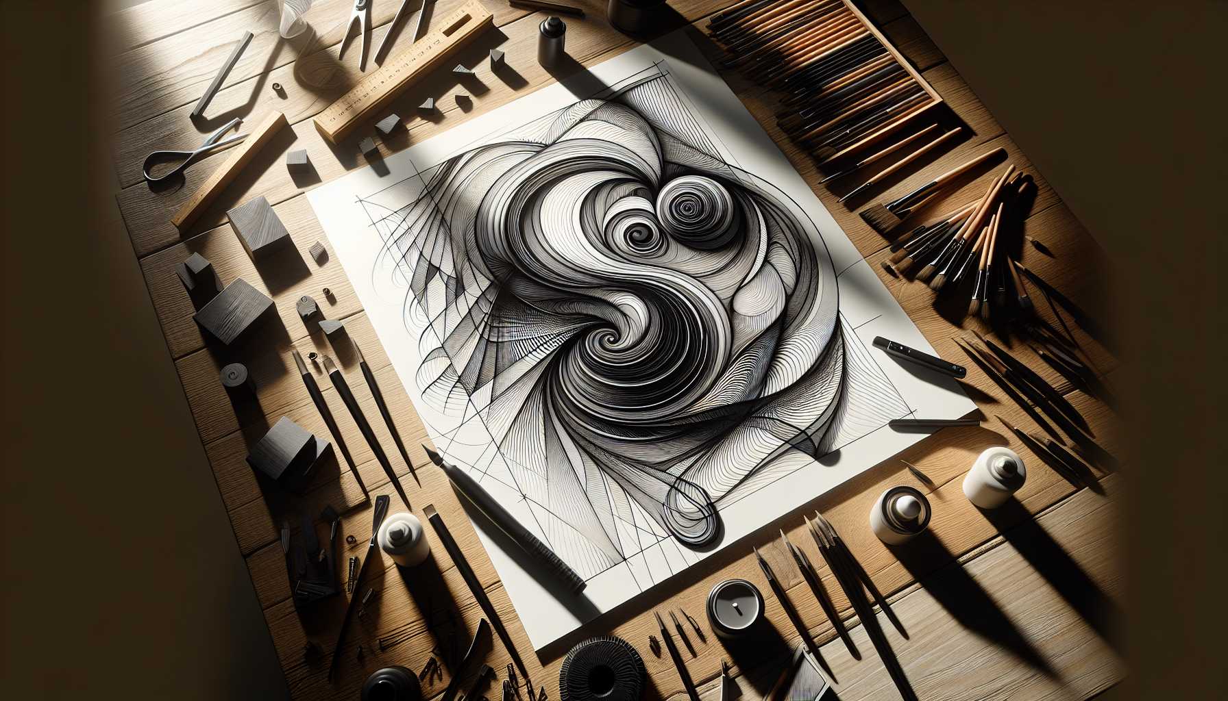 Die Kunst der abstrakten Linie: Perfektionierung der linearen Komposition in Gemälden