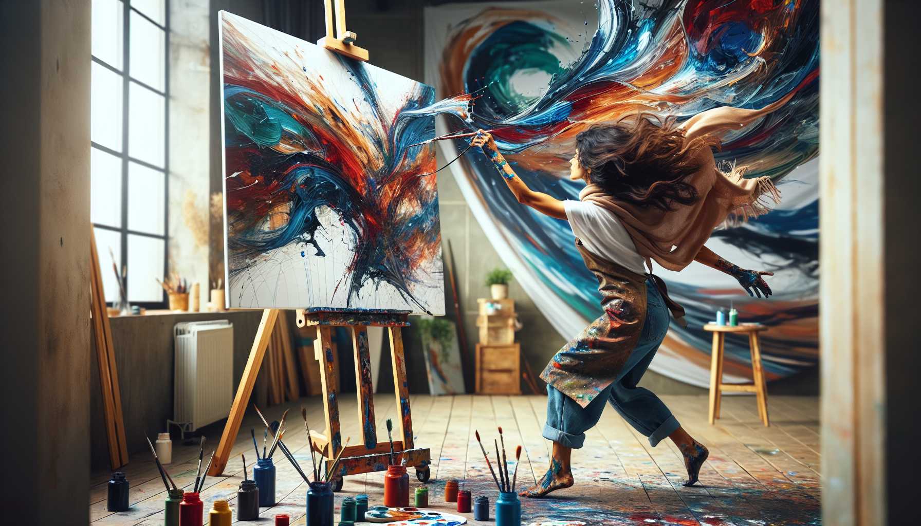 Emotionen durch abstrakte Energiemalerei entfesseln: Ein dynamischer Bewegungsansatz