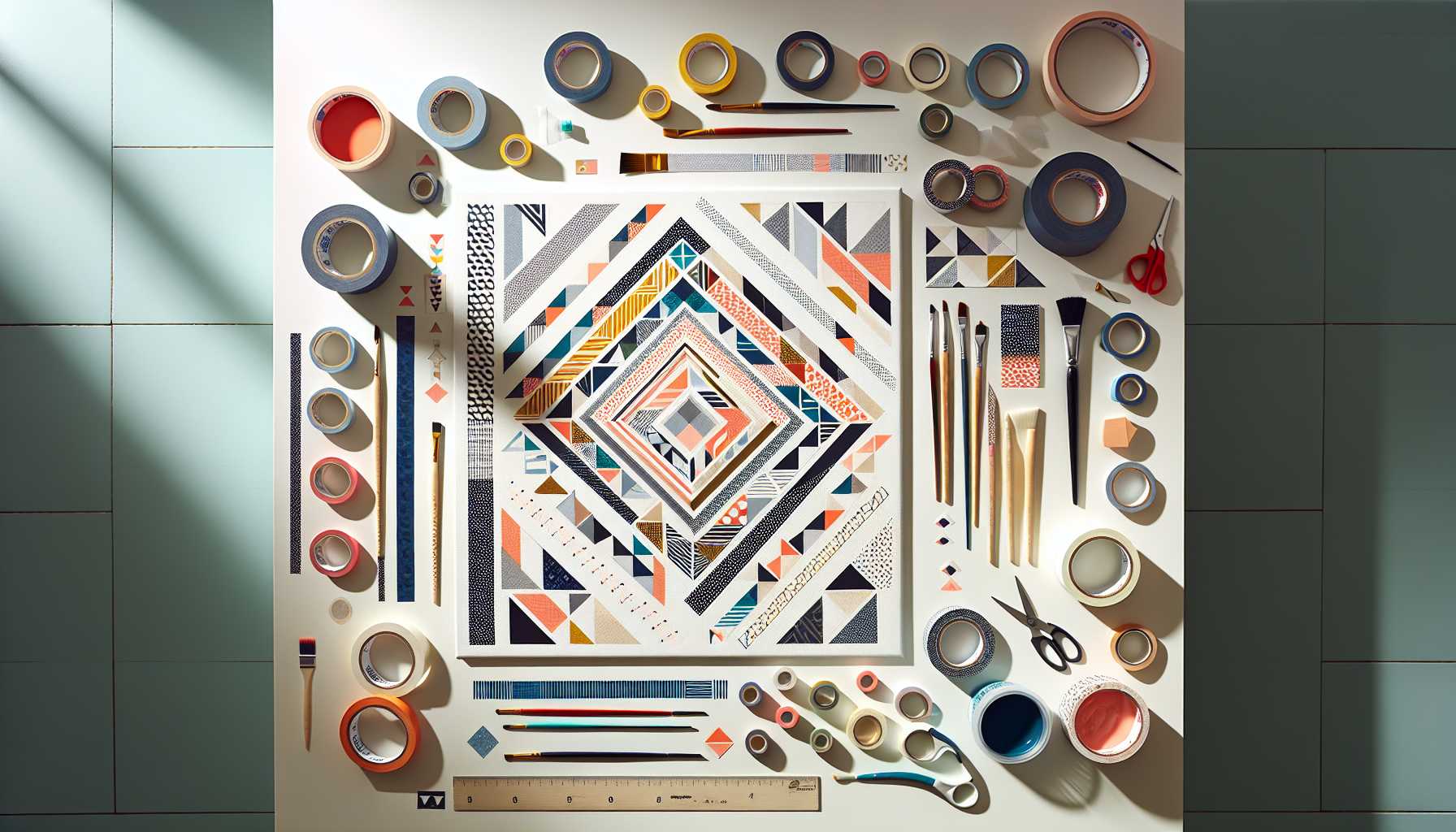 Geometrische Kunst mit Washi-Tape: Einfache Anleitung für Anfänger