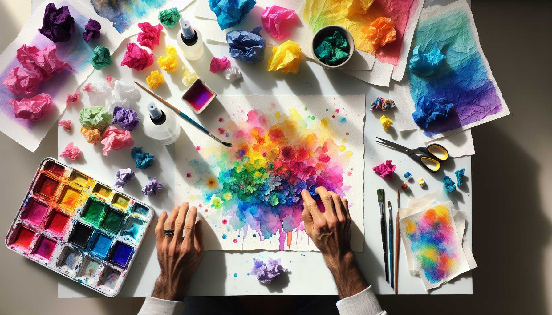 10 Einfache Techniken zum Malen mit Seidenpapier für Anfänger