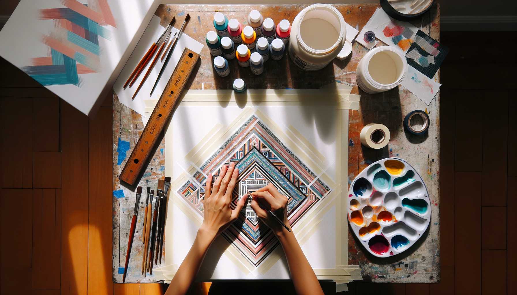 Klebeband-Resist-Malerei: Einfache Anleitung für perfekte Muster und saubere Linien