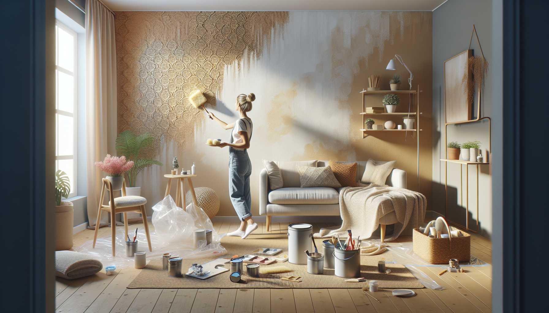 Günstig Streichen: Kreative Malerarbeiten mit Haushaltsgegenständen