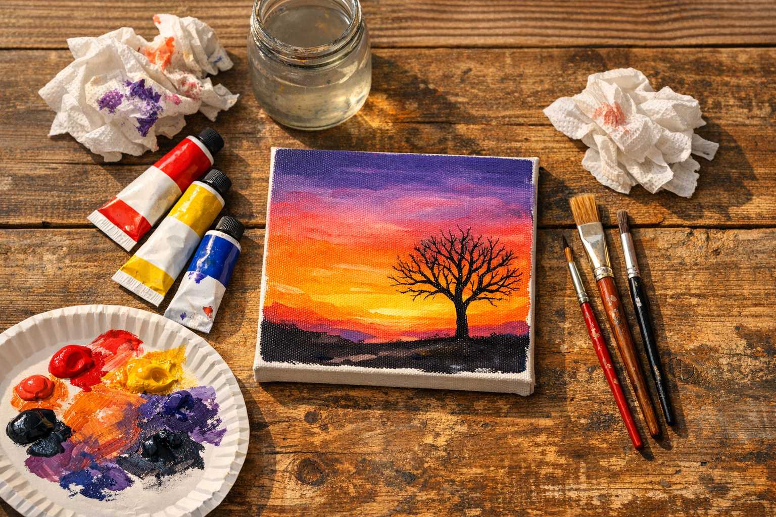 Einfache Leinwandkunst: 20-Minuten-Malprojekte für Anfänger