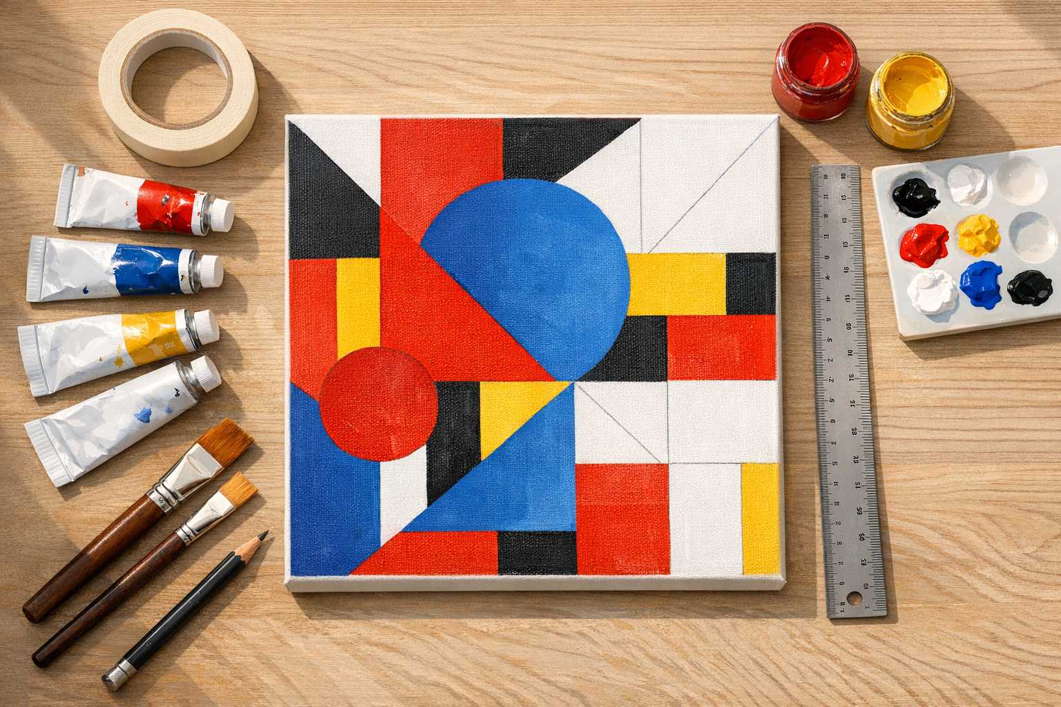 Einsteiger-Leitfaden zur geometrischen Kunstmalerei: Spaß mit einfachen Formen