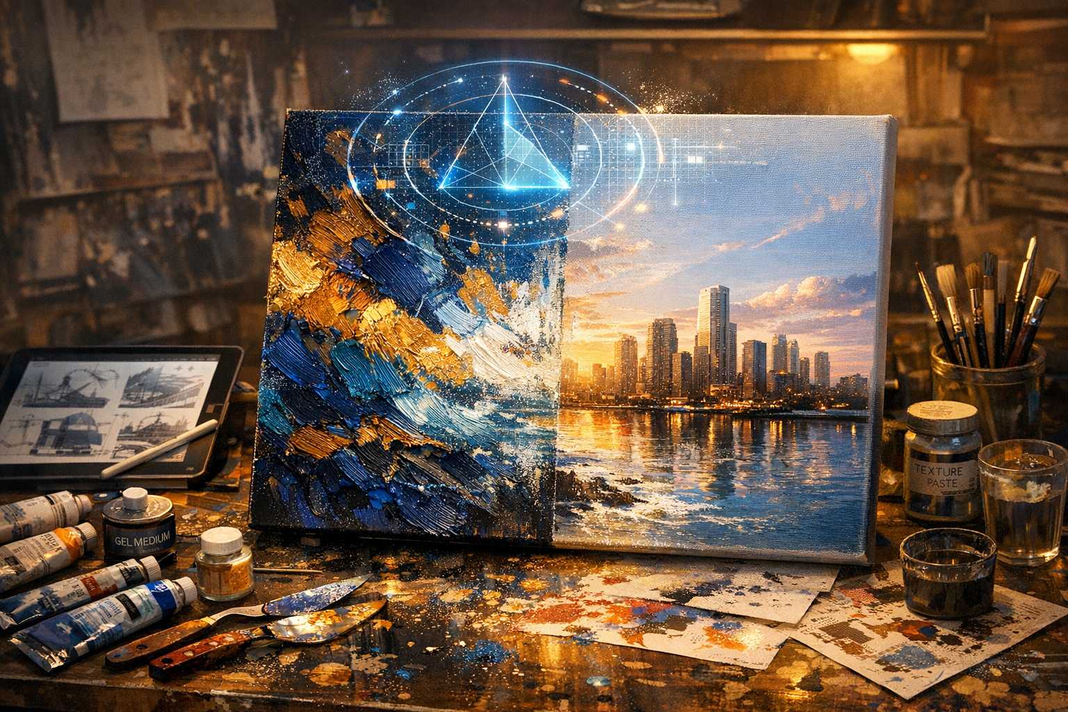 Digitale und physische Kunst vereinen: Der ultimative Leitfaden zur Mixed-Media-Malerei 2026